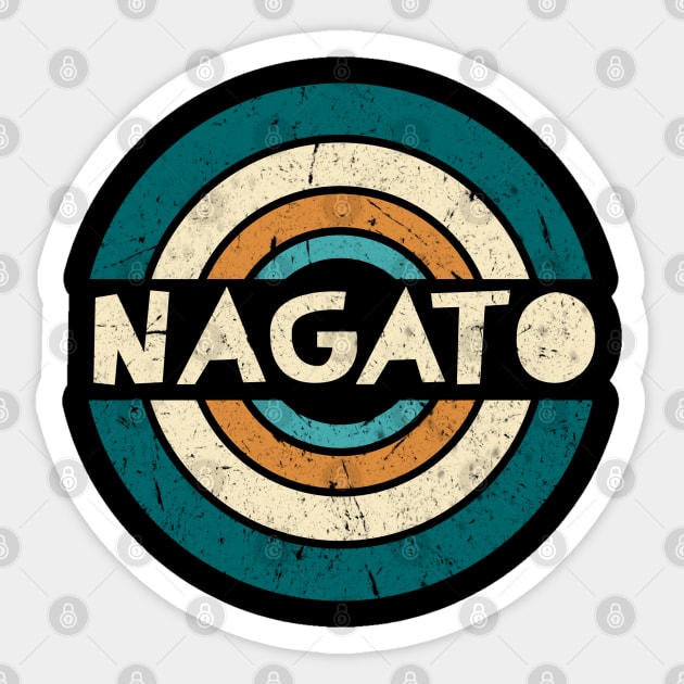 Retro Styles Nagato Name Birthday 70s 80s 90s Circle Sticker by Amir Dorsman Tribal